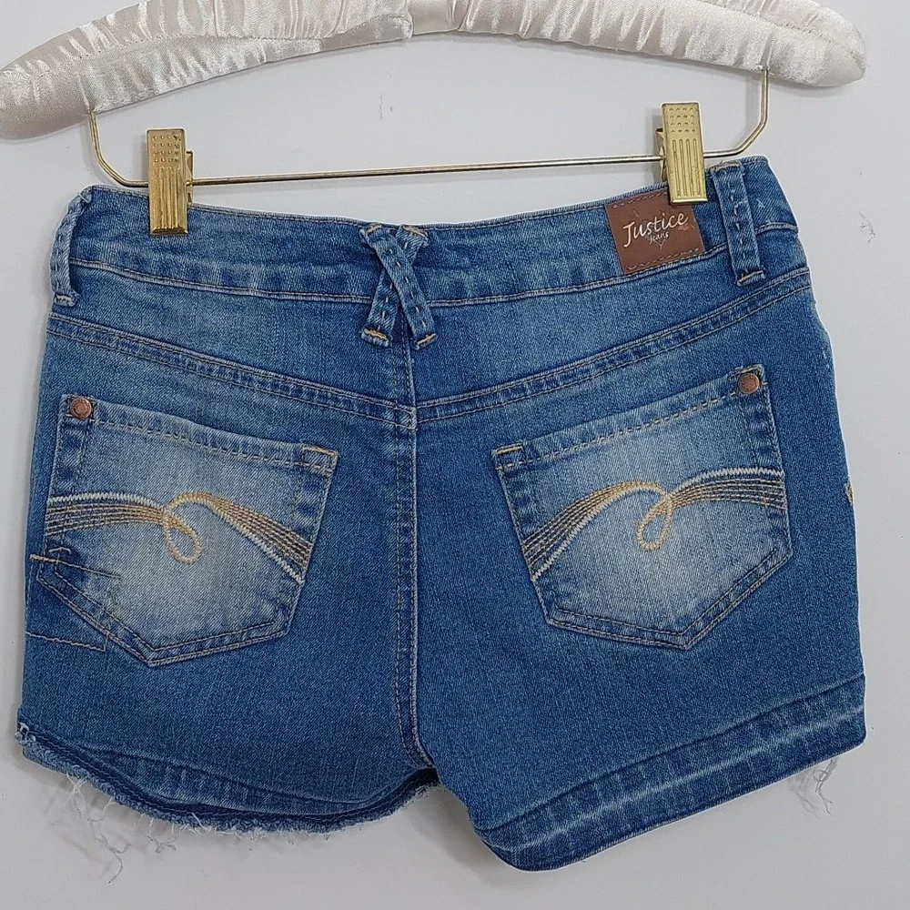 Justice Girl's Size 12R Demin Jean Shorts Blue Simply Low